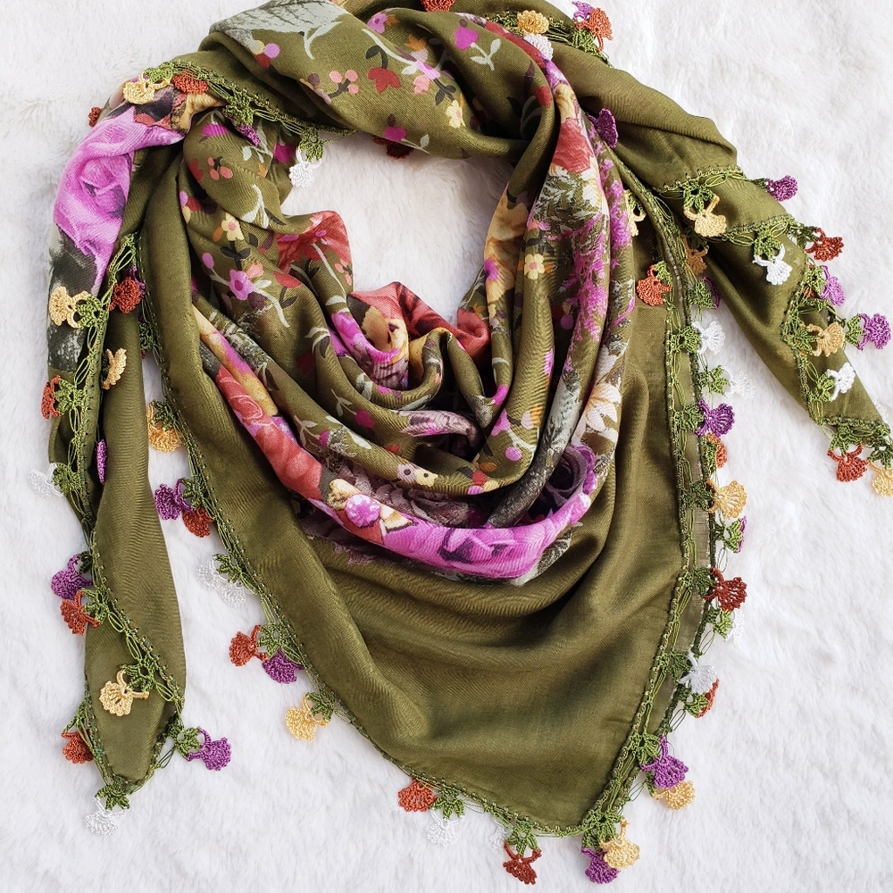 Exotic Handmade Needle Lace Scarf